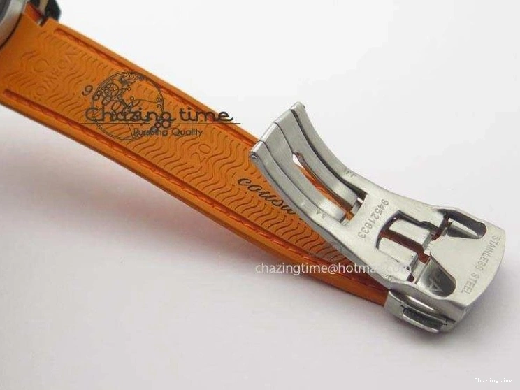 0417 Breathable Planet Ocean SS Bp Maker 45mm Orange Bezel On Orange Rubber Strap A 8221